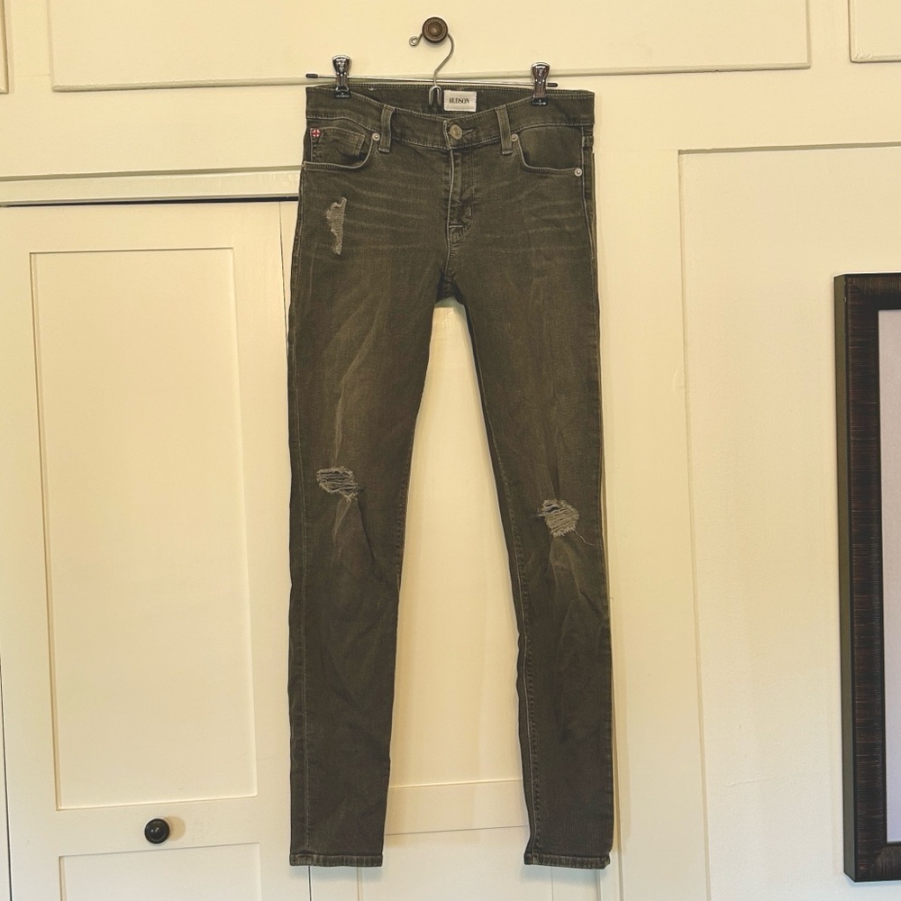 Hudson Jeans Women’s Krista Super Skinny Grey Distressed Low Rise